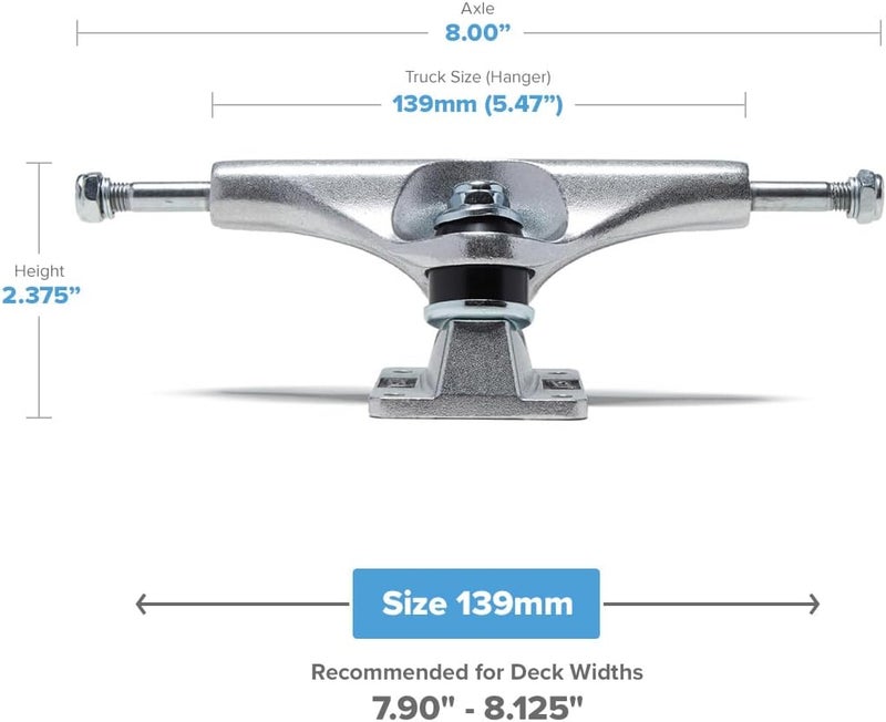 CCS [] Skateboard Trucks Bundle | Set of 2 | Professional Grade | Steel | All-in-One Skate Tool | 1" Mounting Hardware Included - Image 2